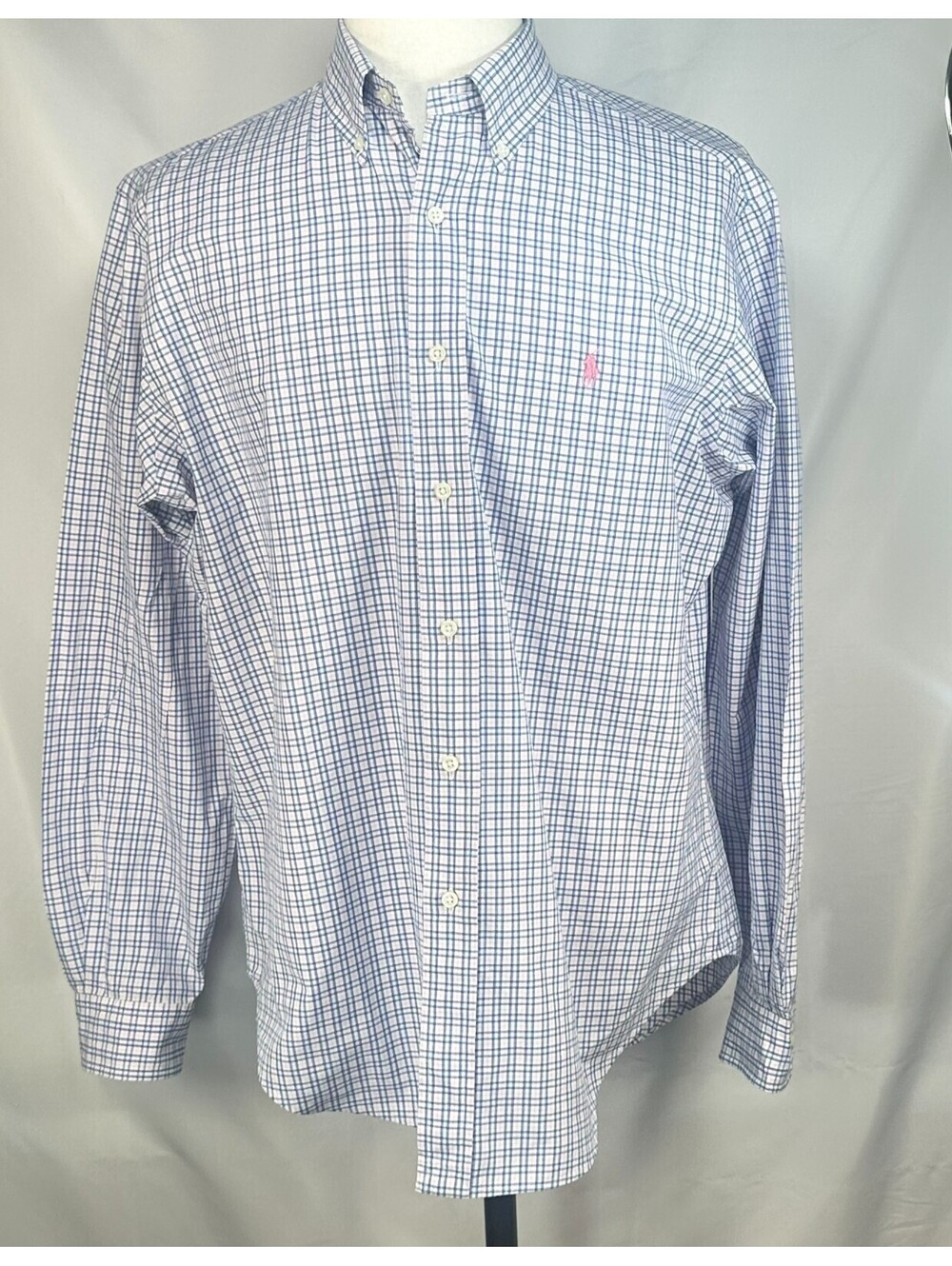 Ralph Lauren Classic Fit Cotton Oxford Button Up Blue Mens L